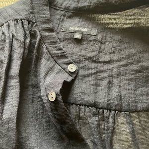 Pas de calais sheer black linen blouse